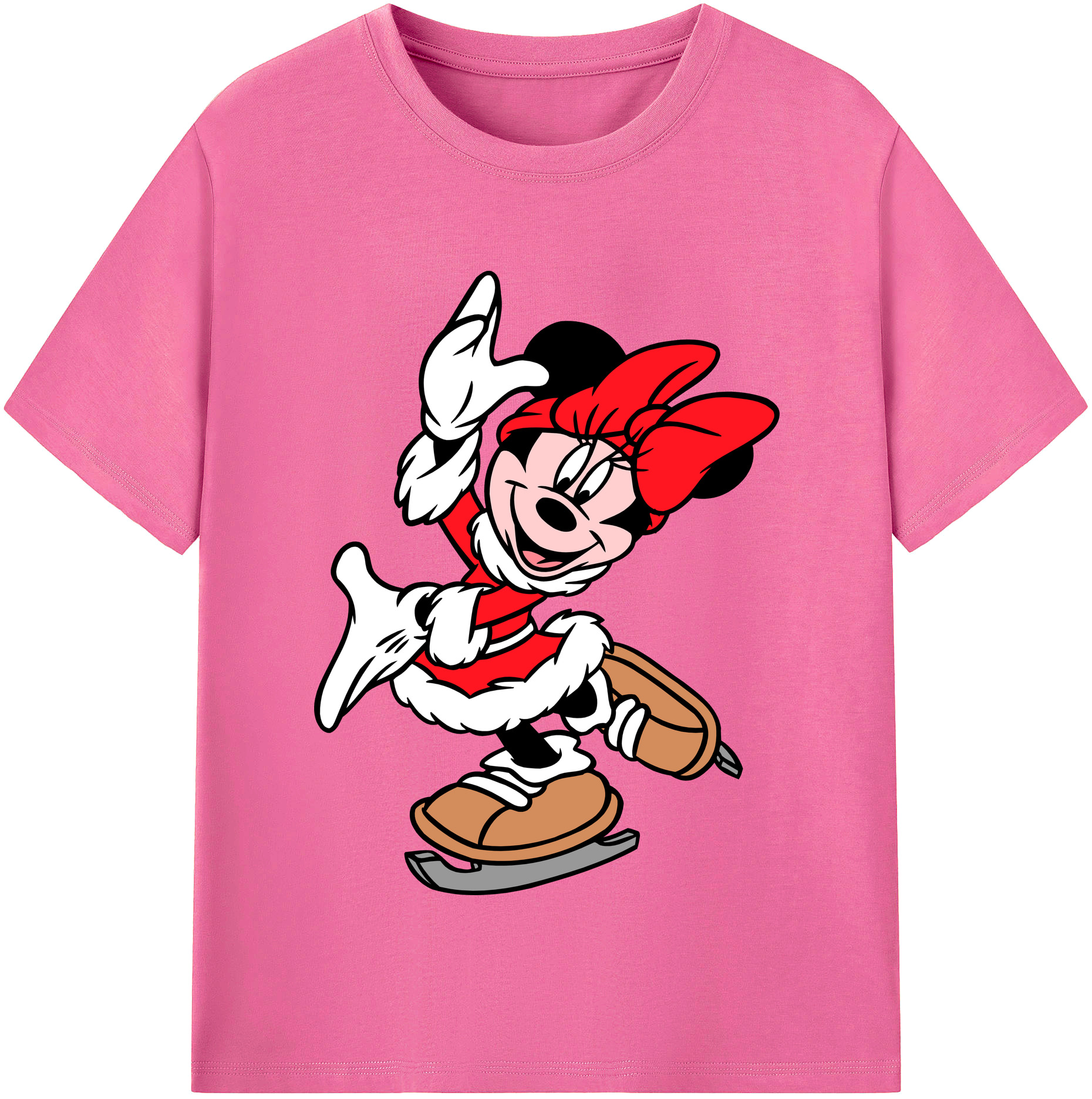 （画像用） ミッキーマウス Mickey Mouse レディースカジュアルプリントTシャツ（綿100％）